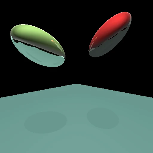 Full render with reflections and shadows